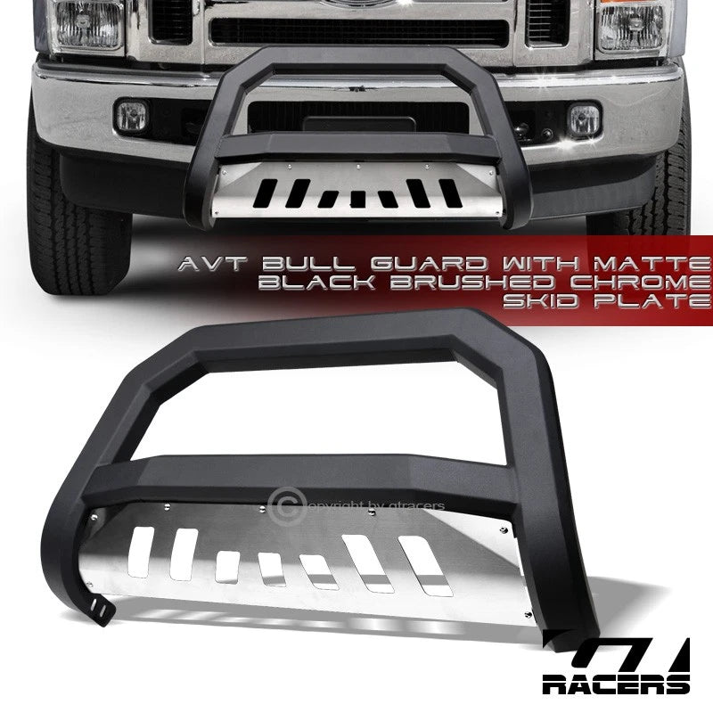 2008-2010 F250/F350 Superduty Matte Blk AVT Edge Bull Bar Bumper Guard+Skid