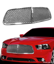 2011-2014 Dodge Charger Chrome Luxury Mesh Front Hood Bumper Grille Guard