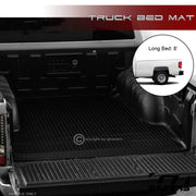 2007-2018 Silverado/Sierra 8' Black Rubber Diamond Truck Bed Floor Mat Liner