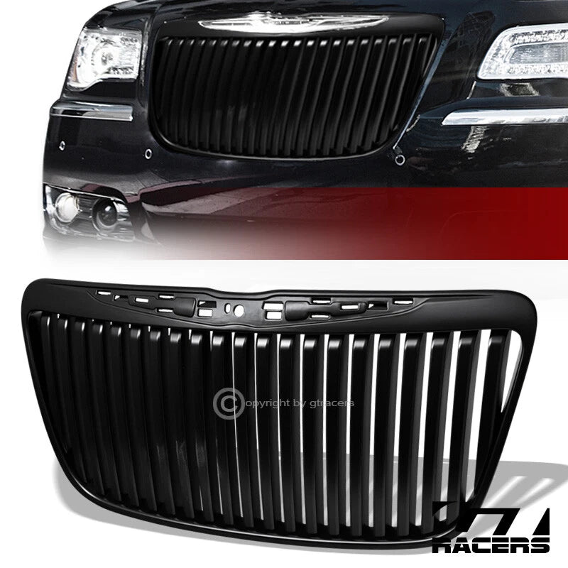 2011-2014 Chrysler 300 300C Matte Black Vertical Front Bumper Grill Grille