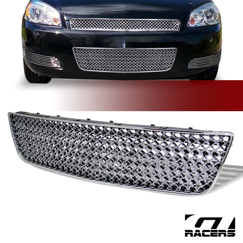 2006-2016 Chevy Impala Chrome Luxury Mesh Front Lower Bumper Grille Guard