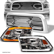 Switchback Sequential 10-18 Ram 2500 Chrome LED Headlights A+Big Horn Grille