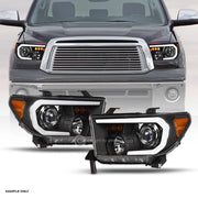 2007-2013 Tundra/Sequoia Black Projector Headlights Signal Amber w/LED Tube