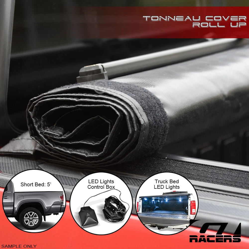 2016-2023 Tacoma 5'/60" Lo Pro Roll Up Lock Tonneau Cover v2+LED Bed Lights