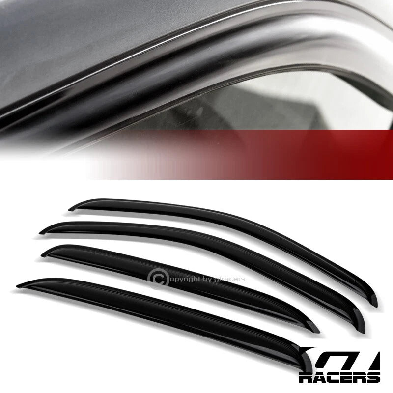 2007-2014 Silverado Crew Cab Sun/Rain Guard Shade Deflector Window Visor 4Pc