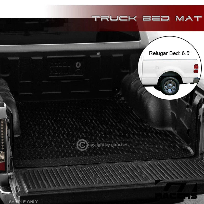 2004-2014 F150/Mark LT 6.5 Ft Black Rubber Diamond Truck Bed Floor Mat Liner
