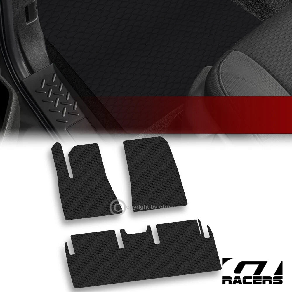 2021-2023 Tesla 3 Standard Honeycomb HEX Rubber All Weather Floor Mats 3pc