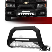 2004-2012 Colorado/Canyon Matte Blk/SS Skid AVT Aluminum LED Bull Bar Guard