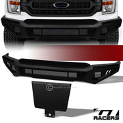 2021-2023 Ford F150 Matte Black 1PC Full Width Steel Front Bumper+Skid Plate