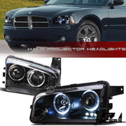 2005/2006-200 Dodge Charger Matte Black LED Halo Projector Headlights Signal