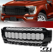 2021-2023 Ford F150 Glossy Blk Honeycomb Mesh Front Hood Bumper Grill Grille