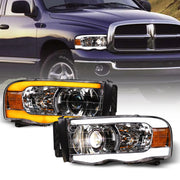 Switchback Sequential 2002-2005 Ram Chrome Projector Headlights w/LED Tube