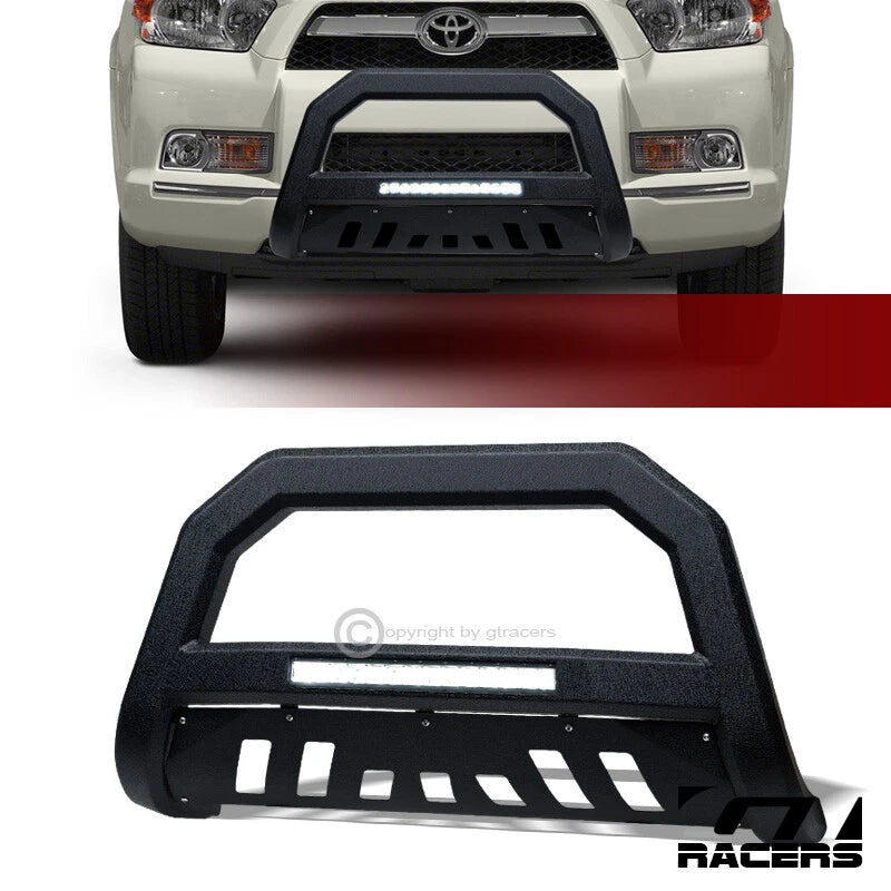 2010-2024 Toyota 4Runner Textured Blk AVT Aluminum LED Bull Bar Bumper Guard