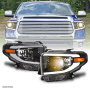 2014-2021 Toyota Tundra Blk Projector Headlights Signal Amber w/LED Tube Bar