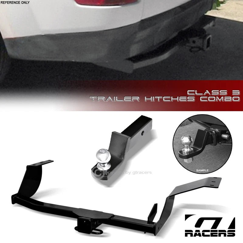 2007-2013 Outlander Class 3 Blk Trailer Hitch Receiver+2" Ball Bumper Mount