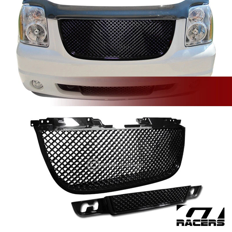 2007-2014 Yukon/Denali Xl Black Mesh Upper & Lower Front Bumper Grill Grille