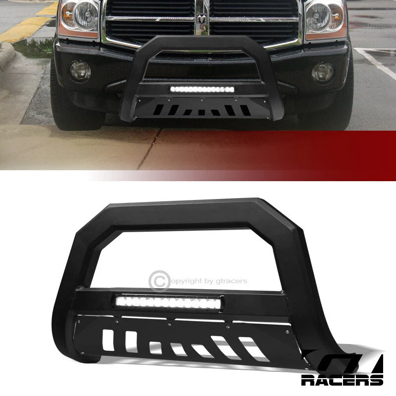 2004-2010 Durango/Aspen Matte Black AVT Aluminum LED Bull Bar Bumper Guard
