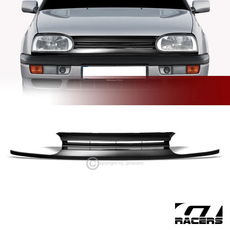 1993-1998 Vw Golf/1995+ Cabrio Mk3 Blk Horizontal Front Bumper Grill Grille