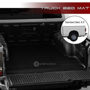1999-2016 Ford F250/F350 6.5' Black Rubber Diamond Truck Bed Floor Mat Liner