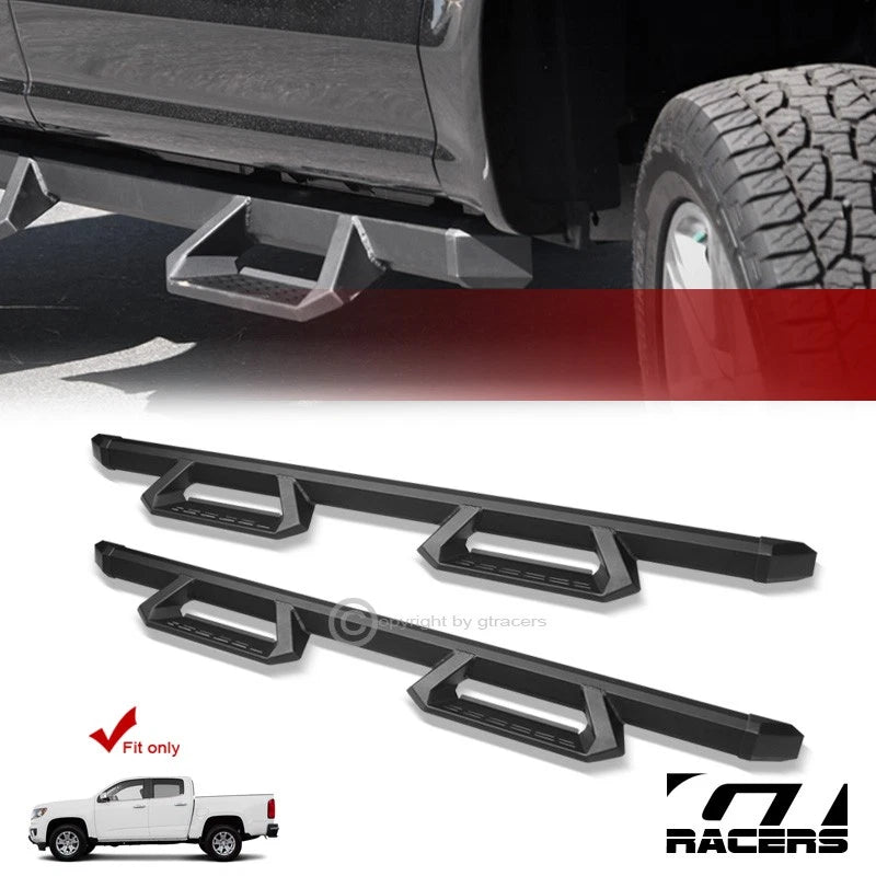 2015-2022 Colorado/Canyon Crew Cab Matte Black Aluminum Hoop Drop Step Bars