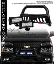 Matte Blk Bull Bar Bumper Guard w/36W CREE LED Lights 04-12 Colorado/Canyon