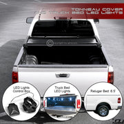 2004-2014 F150/2006+ Mark LT 6.5' Bed Tri-Fold Soft Tonneau Cover+LED Lights