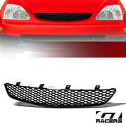 2002-2005 Honda Civic Si EP3 Glossy Blk TR Mesh Front Hood Bumper Grille ABS