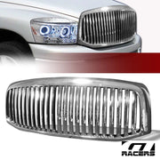2006-2008 Ram 1500 2500 3500 Chrome Vertical Front Bumper Hood Grill Grille