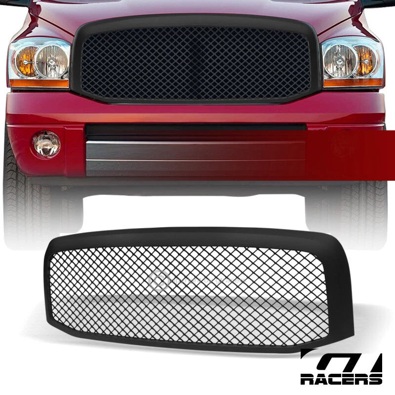 2006-2008/2009 Dodge Ram Matte Blk Mesh Front Hood Bumper Grill Grille Guard