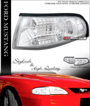 1994-1998 Ford Mustang V6 Chrome Turn Signal Parking Corner Lights Lamps K2