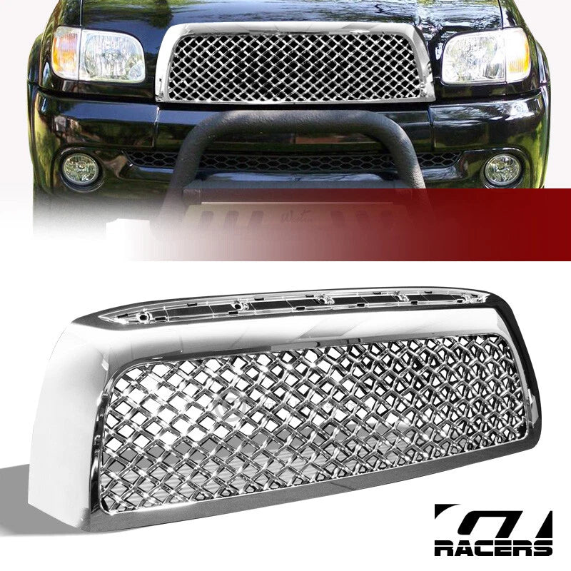 2007-2009 Toyota Tundra Chrome Tr-Sport Mesh Front Bumper Grill Grille ABS