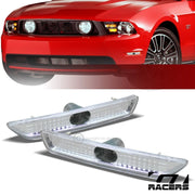 2010-2014 Ford Mustang Chrome Front Parking Bumper Side Marker Lights Lamps