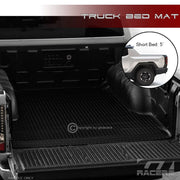 22-24 Hummer EV Pickup 5' Blk Rubber Diamond Front+Rear Truck Bed Mat Liner