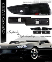 1993-2002 Chevy Camaro Black Front Signal Bumper+Rear Side Marker Lights K2