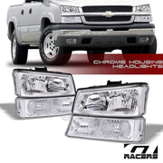2003-2006 Chevy Silverado/Avalanche Chrome Headlights+Signal Bumper Lamps nb