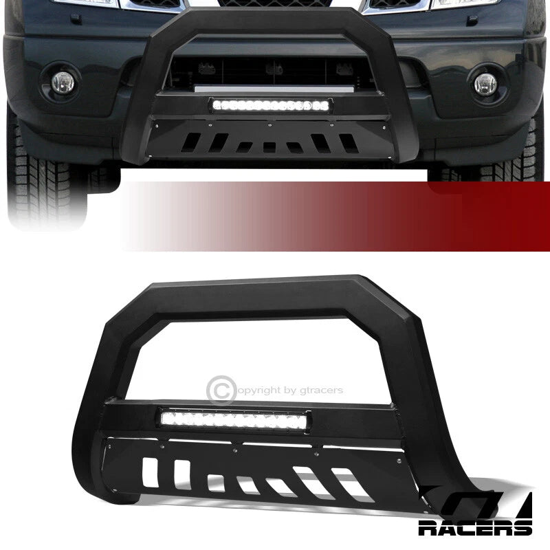 2005-2021 Frontier/Xterra Matte Black AVT Aluminum LED Bull Bar Bumper Guard