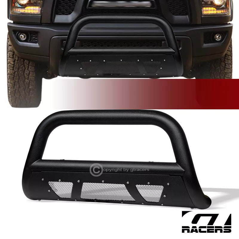 2009-2018 Dodge Ram 1500 Textured Black Studded Mesh Bull Bar Bumper Guard