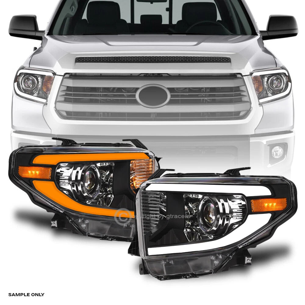 Switchback Sequential 14-21 Tundra SR5 Black Projector Headlights w/LED Tube
