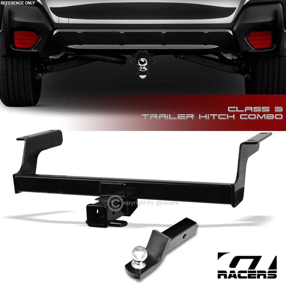 2018-2024 Crosstrek Class 3 Black Trailer Hitch Receiver+2" Drop Ball Mount