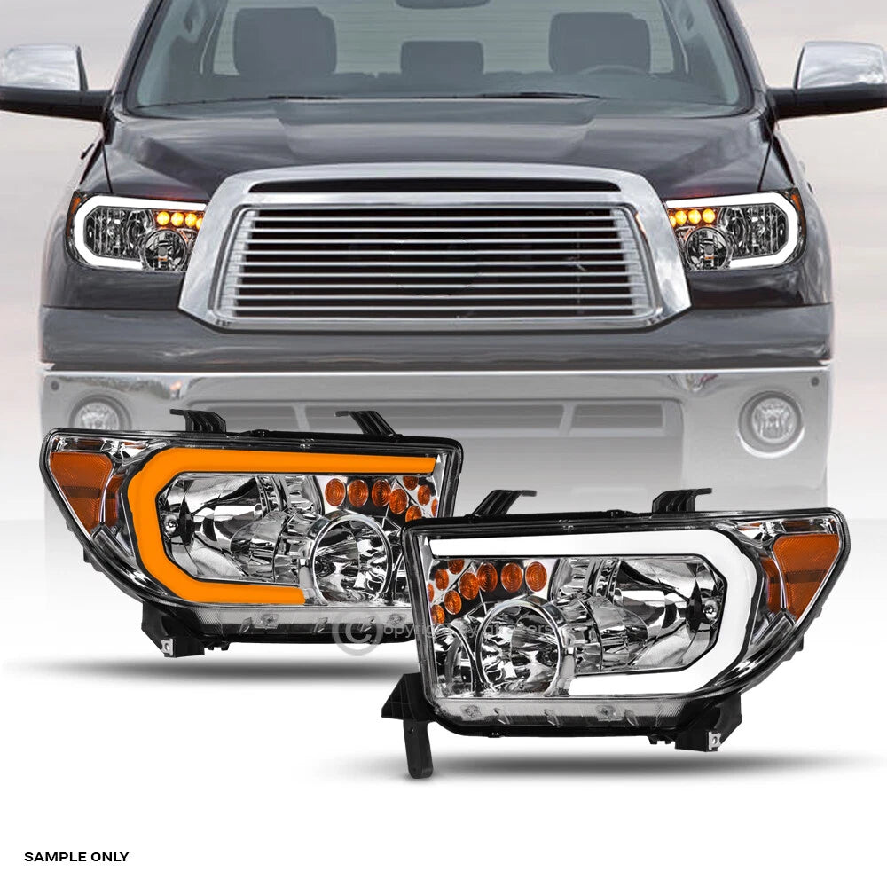 Switchback Sequential 2007-2013 Tundra/Sequoia Chrome Headlights w/LED Tube