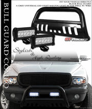 Black Hd Bull Bar Bumper Guard w/36W CREE LED Fog Lights 05-11 Dodge Dakota