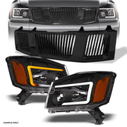 Switchback Sequential 04-07 Titan/Armada Blk LED Headlights A+Vertical Grill