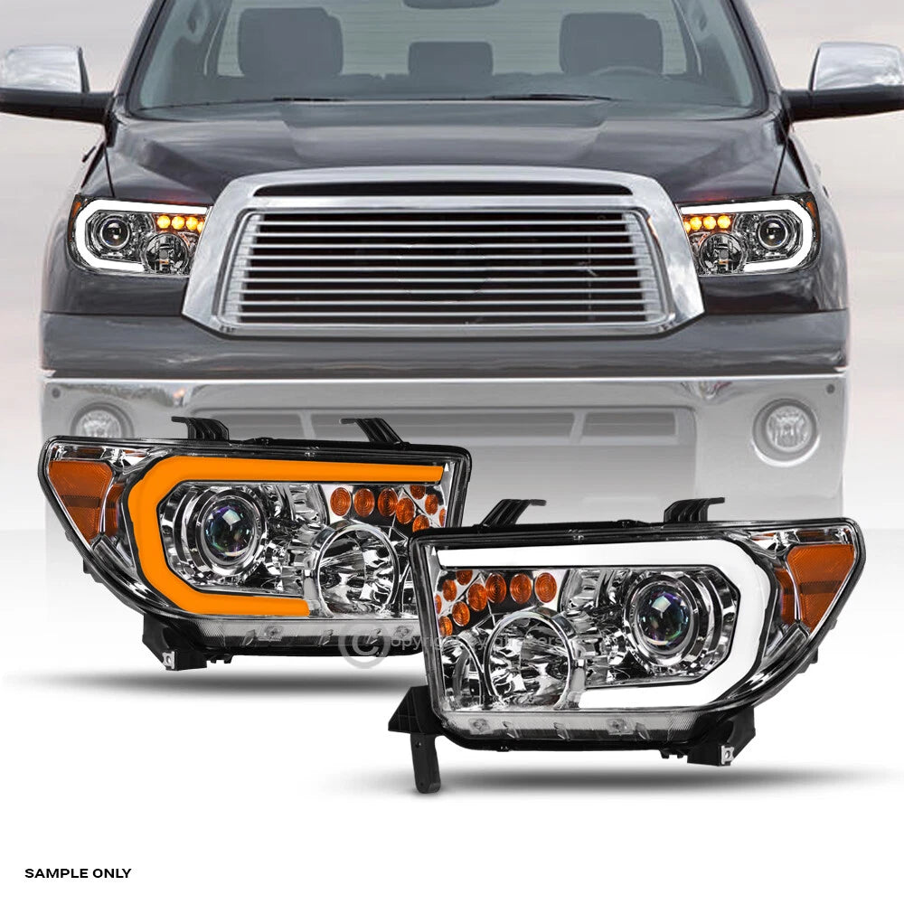 Switchback Sequential 2007-2013 Tundra Chrome Projector Headlights+LED Tube
