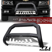 2004-2012 Colorado/Canyon Matte Black AVT Edge Bull Bar Bumper Guard+Ss Skid