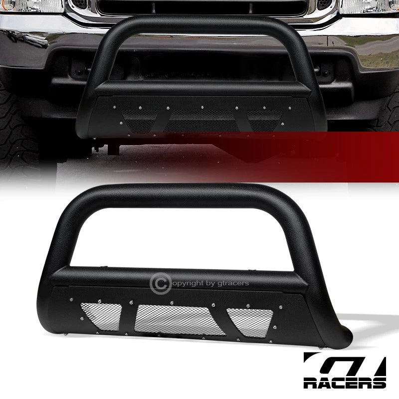 1999-2004 Ford F250/F350/Excursion Textured Blk Studded Mesh Bull Bar Guard