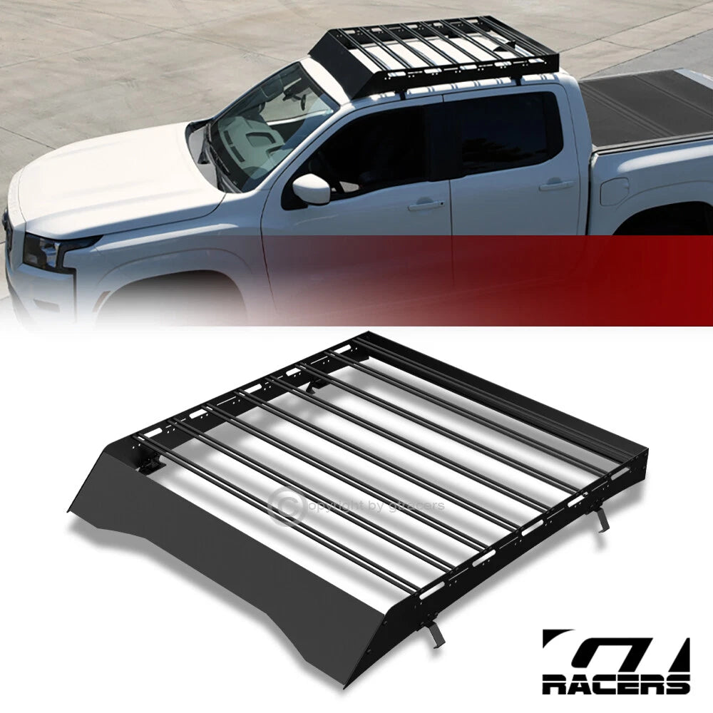 2017-2023 F250/F350 Crew Blk Modular Window Frames Roof Basket+Wind Fairing