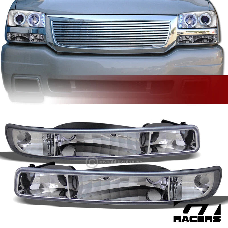 1999-2006 GMC Sierra/Yukon Chrome Turn Signal Parking Bumper Lights Lamps jy