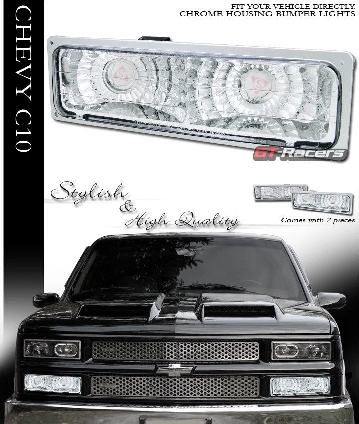 1994-2000 Chevy/GMC C10 CK C/K Truck/SUV Chrome Signal Bumper Lights Lamp yd