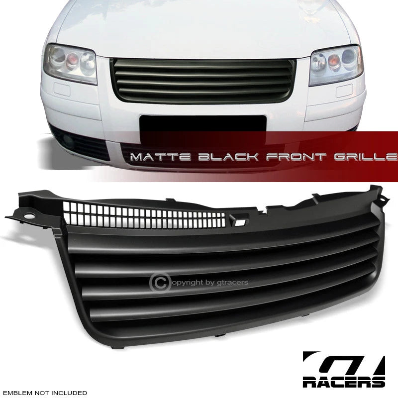 Matte Black 2001-2005 Vw Passat B5.5 Horizontal Front Bumper Grill Grille