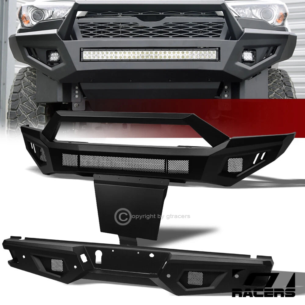 2018-2020 F150 Matte Blk Full Width Front & Rear Bumper+Hoop Bar+Skid Plate